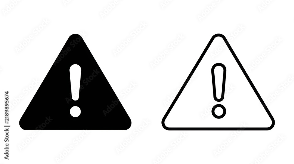 Fototapeta premium Warning triangle icon with exclamation mark