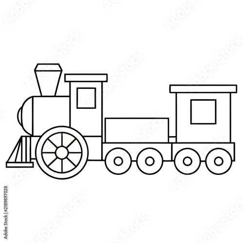 Simple Line Art Train