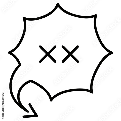 Speech bubble with XX symbol