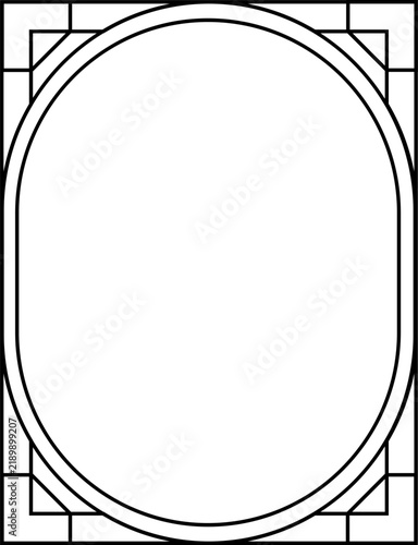 Minimalist Tarrot Card Frame Border Blank Line Art Template