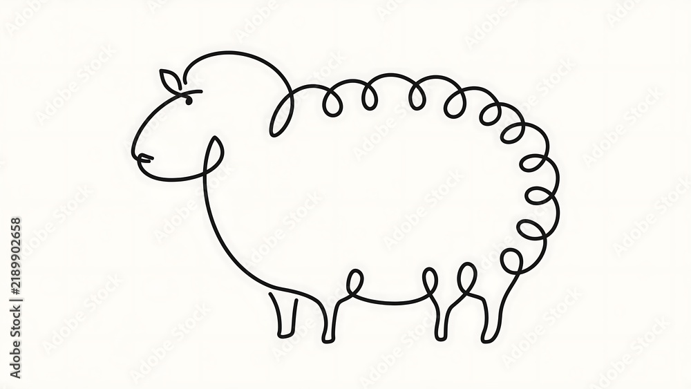 Obraz premium Sheep icon white background.