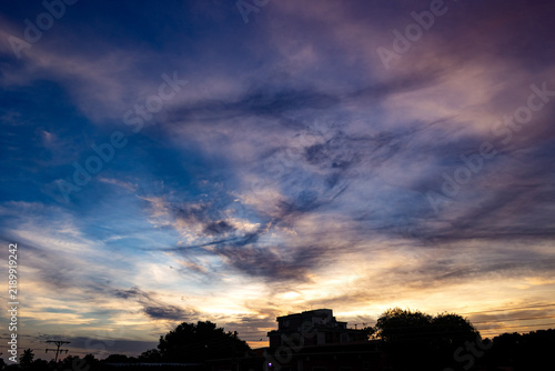 Canvas Print beautiful sky and clouds at sunset