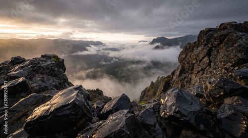 Valley view from rocky outcrop