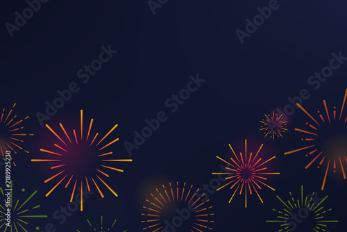 Firework explosions background design vector