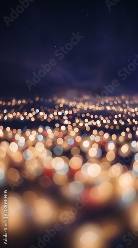 crowd of people in a circle lights