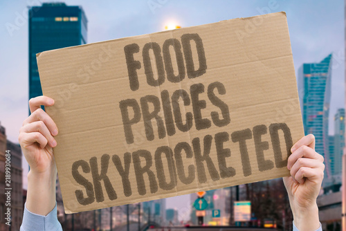 Quadro su tela "Food prices skyrocketed" Cost of basic provisions increased substantially