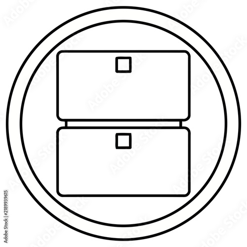 Two stacked drawers icon