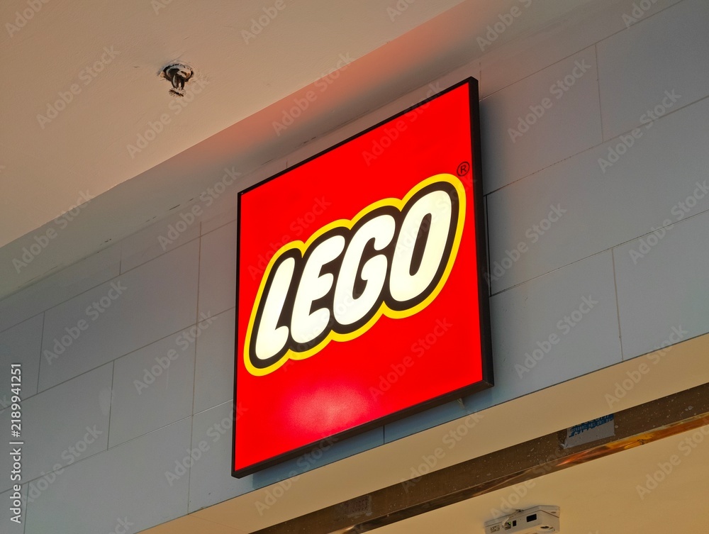 Obraz premium Shanghai,China-Dec.7th 2025: LEGO brand logo shop sign