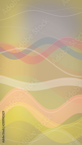 Foto Sunlit yellow and peach gradients blend with translucent wavy lines for a warm, uplifting feel, perfect as a decorative backdrop for creative campaigns