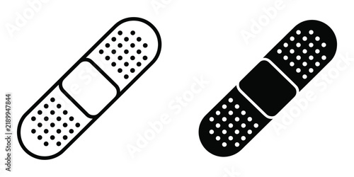 Bandage icon editable pictograms for healthcare, first aid, medical care, emergency support, and wellness design projects.