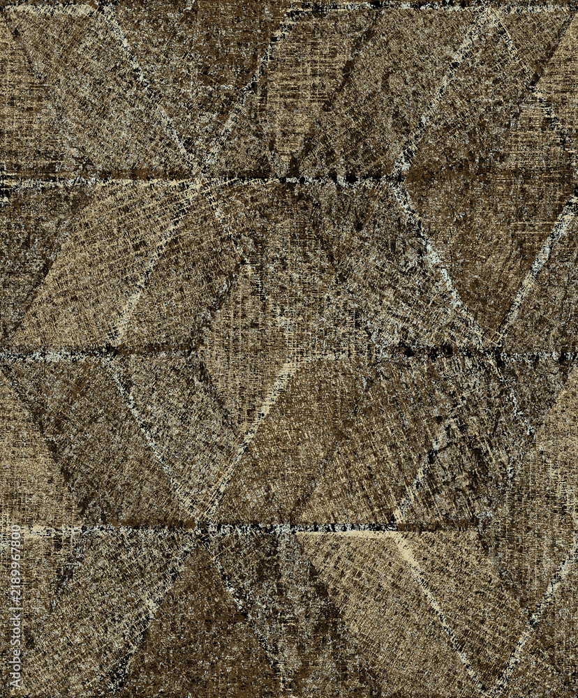 Fototapeta premium Seamless sophisticated dark brown abstract geometric texture with modern heavy linen-style hexagon patterns for versatile creative backgrounds