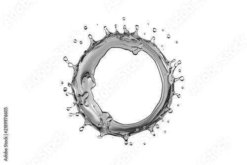 Thin circular silver liquid splash crown