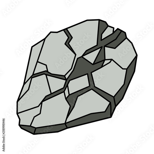 Cracked Grey Stone Vector Illustration