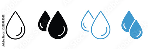 Water drop icon. Raindrop vector illustration. Wet symbol. Oil sign. Blue dripped rain droplet pictogram. Dew icon isolated on transparent background. vector eps