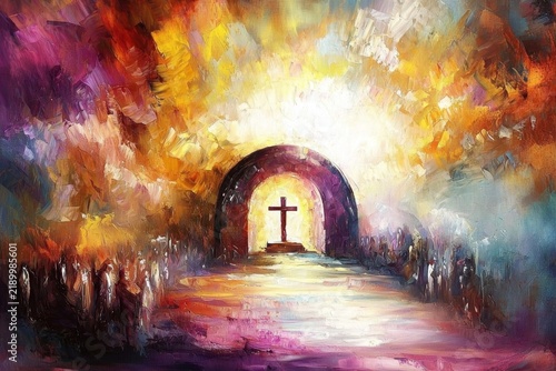 Colorful interpretation of the burial place of Jesus