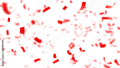 confeti confetti blured red golden falliing - 3d rendering