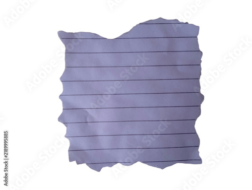 Cuadro en lienzo Worn light purple lined paper with uneven edges