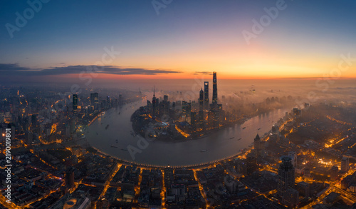 aerial view of shanghai city