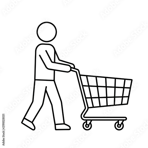 Person pushing a shopping cart