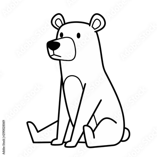 Sitting bear cartoon illustration