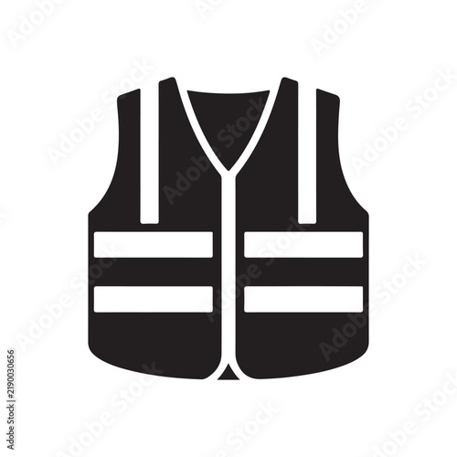 High visibility safety vest icon with reflective stripes hi vis construction