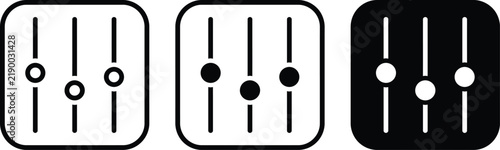 Canvastavla Minimalist sound mixer faders icon set with gradient controls for audio editing