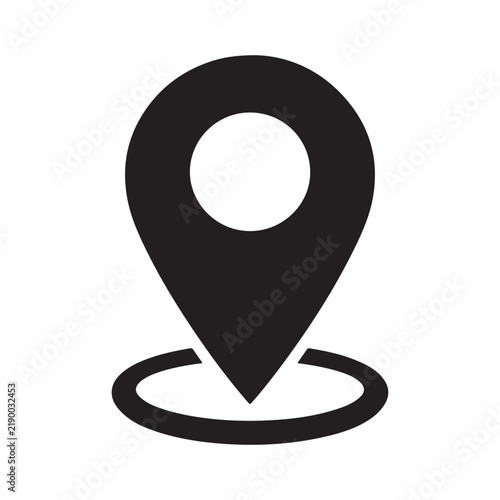 Map location pin marker icon for navigation and geolocation services
