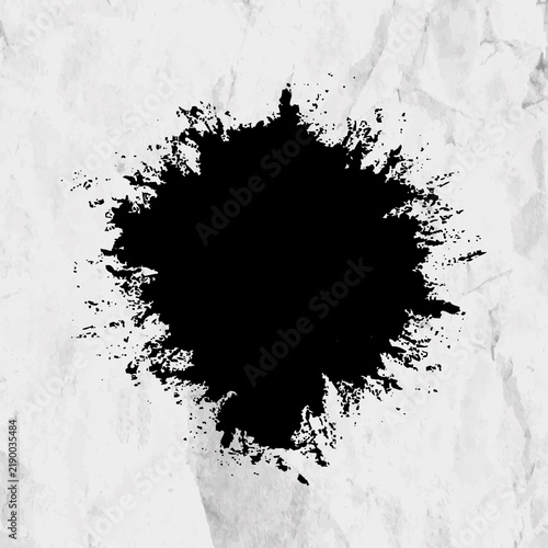 Bold Black Ink Splash on White Paper Texture
Abstract Grunge Paint Burst Background Design
