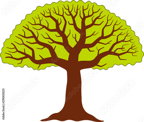 vector tree with green leaves