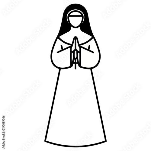 Nun praying icon