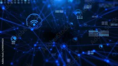 Cyber Security Concept with Shield and Keyhole Icon on Digital Data Background. Padlock Protection, Privacy Trust, and Big Data Flow Analysis for Internet Technology.