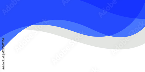 Blue and white flowing wave pattern creates an abstract backdrop