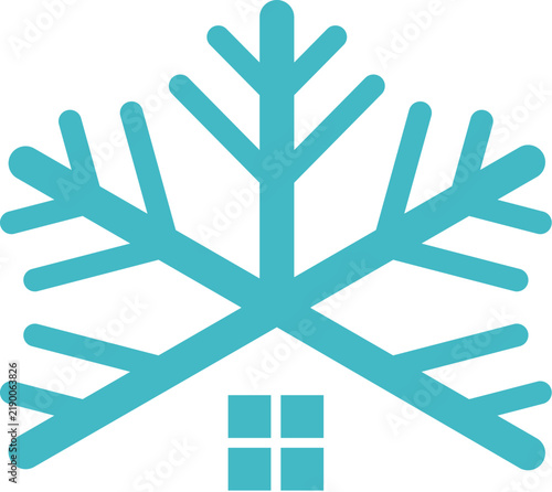 Snowflake House, HVAC Installation Logo Template Illustration Design. Vector EPS 10.