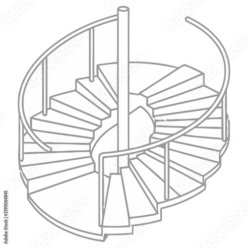 Spiral Staircase Line Art