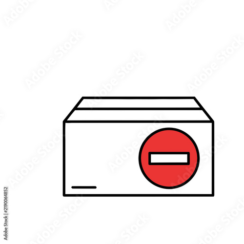 Stop Sign Icon on White Box