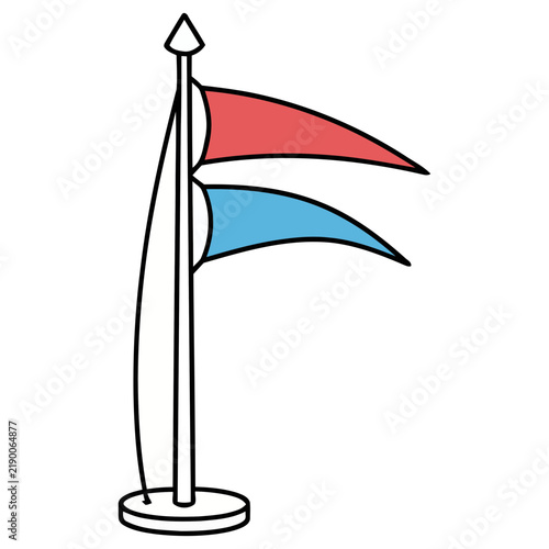Two Flags on a Pole
