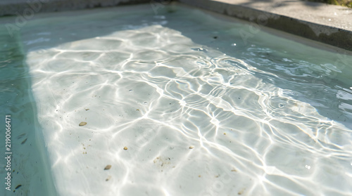 Swimming Pool Water Surface with Blue Turquoise Ripples, Clear Ocean Wave Texture, Abstract Summer Aquatic Background, Clean Liquid Pattern and Underwater Reflection