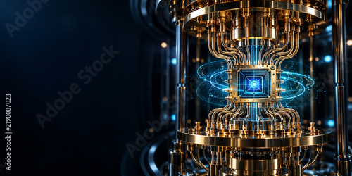 Quantum computer processor core with golden cryogenic dilution refrigerator frame