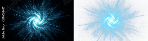 Fotografie Blue energy burst effect on black and white backgrounds