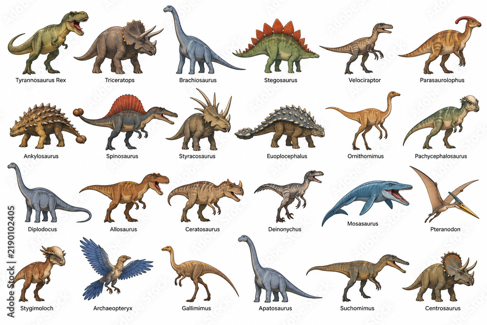 Obraz premium set of dinosaurs