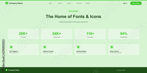 Minimalist green plus icon on white background Vector
