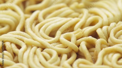 Closeup view of dried instant noodles. Quick-cooking food