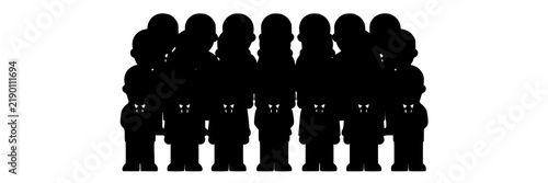 People Silhouettes Icons Set, Unified Group Illustration, Diverse Figures Design