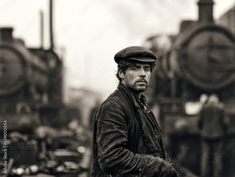 Fototapeta premium Vintage Steam Railway Worker
