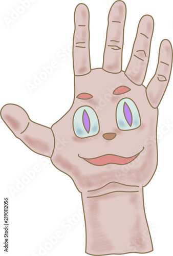 Surreal Hand Illustration With Face