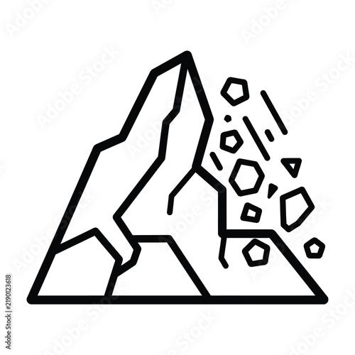 Cuadro en lienzo Mountain landslide rockfall cliff geology