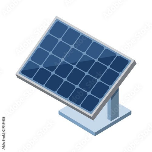 Isometric Solar Panel Vector Illustration Representing Renewable Green Sustainable Energy Technology