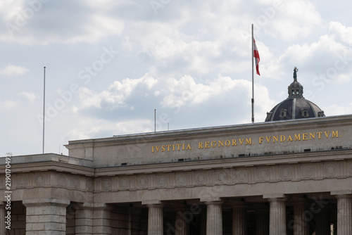Canvastavla Building with Dome, Columns and Latin Inscription