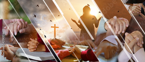 Cuadro en lienzo Christian Religion concept background. card design template.