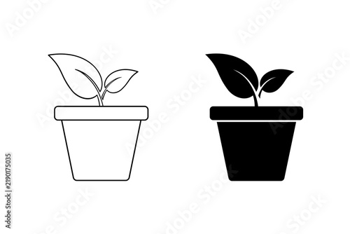 Plant pot icon Element for design isolated on white background, for web and app. Flat vector illustration
